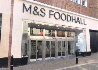 Aluminium Swing & Automatic Doors Installed At M&S Foodhall, Various Locations.